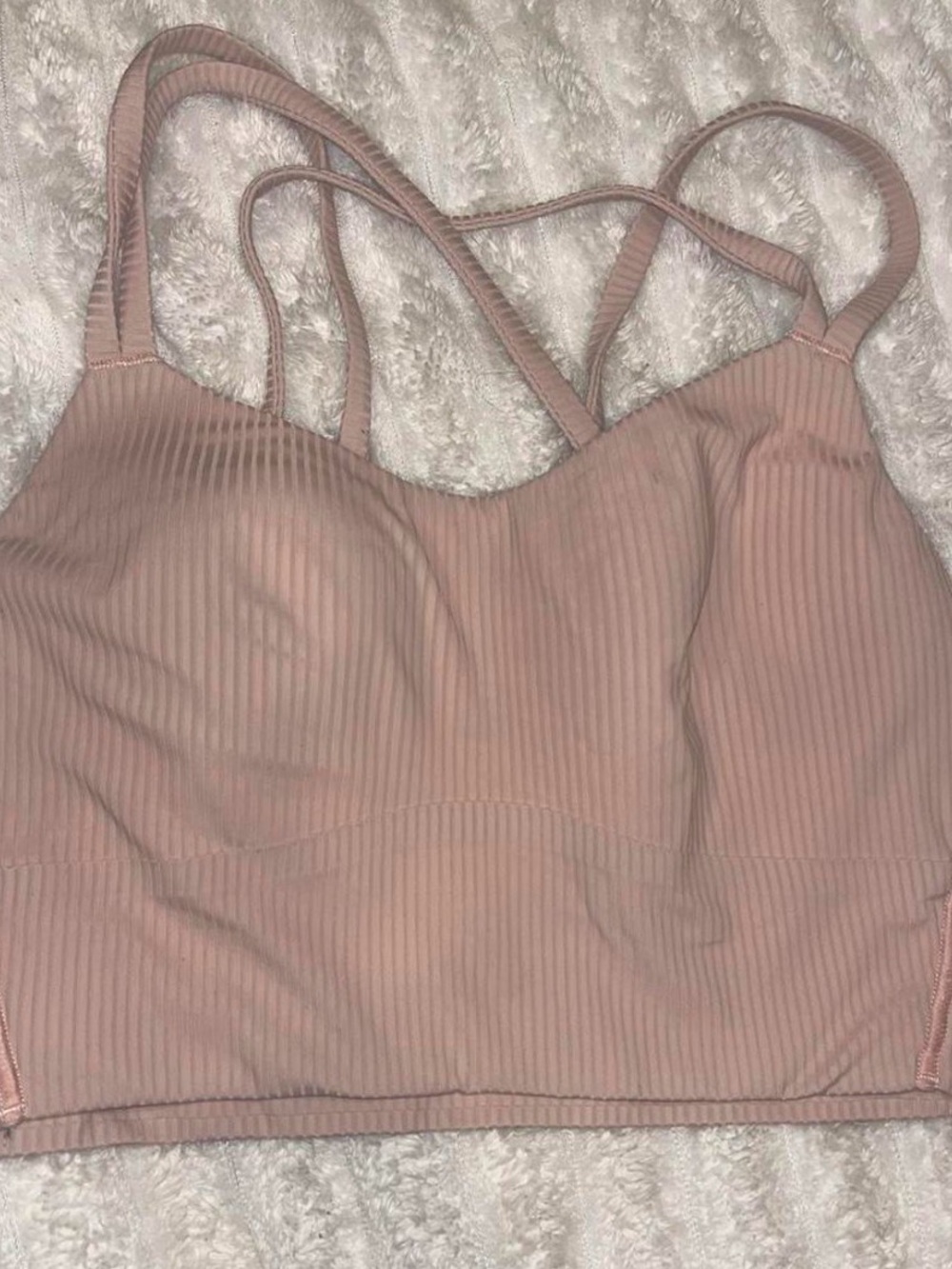 lululemon athletica Ribbed Strappy Bralette - Dusty Rose